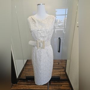 David Meister cream colored dress